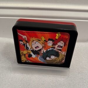 My hero academia buckle down bi fold wallet in tin NEW